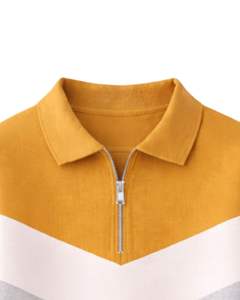 Sweat-shirt à col zippé pour femme, jaune moutarde, blanc, gris, color block, en polaire, pull décontracté, chaud pour l'hiver, streetwear, coupe oversize - Product Image 5