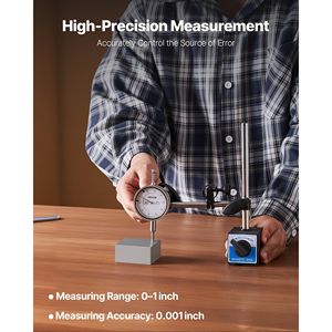 Supporto a doppia asta con custodia per comparatore, precisione 0,001 pollici, intervallo 0-1 pollici, braccio lungo regolabile finemente per indicatori - Product Image 2