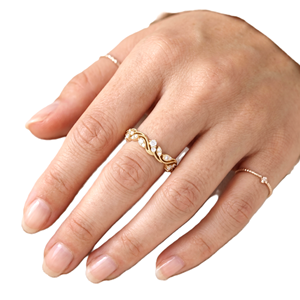 Anillo de Diamante Cultivado en Laboratorio, Redondo, de Oro Sólido de 18K, Diseño de Ola Oceánica, Anillo de Boda, Anillo Minimalista Único, Anillo Milgrain - Product Image 6