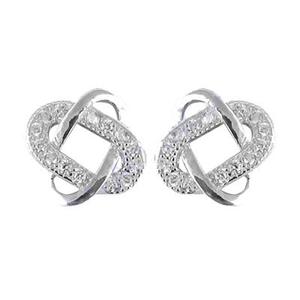 Elegantes Pendientes de Botón con Forma de Corazón Geométrico, Art Palace, Plata 925, Baño de Rodio, Engaste de Circonitas, Modernos, de Lujo para Mujer - Product Image 2