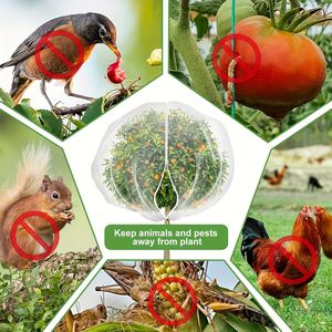 4 piezas de cubiertas de malla de PE de alta resistencia de 47.2x70.8 pulgadas con cierre de cremallera y cordón, a prueba de pájaros y ardillas, para árboles frutales y jardines - Product Image 5