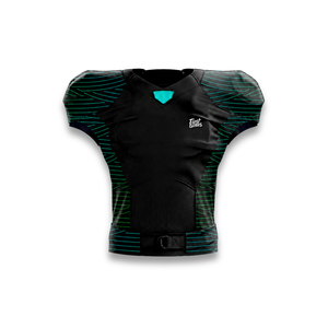 Custom Men's Sleeveless American Football Jersey Black Green Geometric Print Moisture Wicking Fitted Sport Apparel - Product Image 6