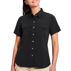 Chemise de pêche décontractée pour femme à manches courtes, de haute qualité, OEM/ODM, en tissu respirant, protection solaire, boutonnée - Product Image 5