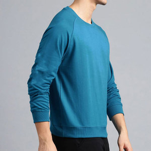 เสื้อสเวตเชิ้ตแขนยาวคอวี ผ้าฝ้ายพรีเมียม 100% 400gsm สีเขียวน้ำทะเล สำหรับผู้ชาย ทรงสปอร์ต ปักโลโก้ตามสั่ง สำหรับฤดูหนาว - Product Image 3