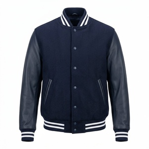 <b>Men's</b> Black <b>Suede</b> Varsity <b>Jacket</b> Turn-down Collar Button Front Regular Fit Preppy Style Autumn Solid Color - Product Image 3
