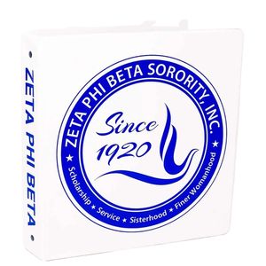 Zeta Phi Beta Three <b>Ring</b> <b>Binder</b> Blue Sorority Notebook Organizer Durable School Office <b>Folder</b> Greek Life Supply - Product Image 5