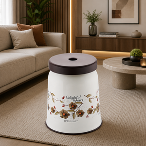 Modern Plastic <b>Stool</b> with Delightful Flowers Design for Home Living Room Furniture - Product Image 1