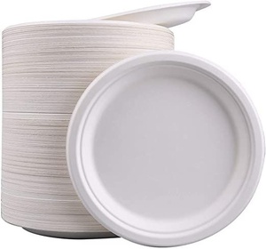 Sustainable 6 Inches Round Shapes <b>Disposable</b> <b>Plates</b> Bagasse Eco Dining Solution Fast Food and Snacks Biodegradable Eco <b>Plates</b> - Product Image 1