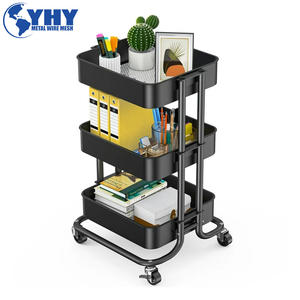 <span class=keywords><strong>3</strong></span>-stufiges Multifunktions-Aufbewahrung wagen regal Büro regale Home Küchen regal mit Kunststoff rad - Product Image 6