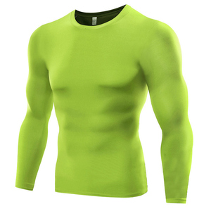<b>Men's</b> Long Sleeve O-Neck <b>Compression</b> Shirt Slim Fit Quick Dry Solid Color Knitted Polyester <b>Top</b> Casual Wear - Product Image 6