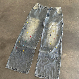 Vaqueros holgados de mujer, pantalones de mezclilla de pierna ancha, estilo urbano a la moda, cómodos y casuales para mujer - Product Image 1