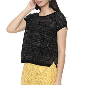 Jupe crayon géométrique jaune en dentelle pour femme, longueur normale, en polyester tissé respirant, style décontracté d'été, à associer avec un haut à col rond - Product Image 4