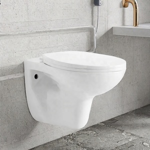 Inodoro de Cerámica Moderno de Una Pieza, Montado en la Pared, con Tanque Oculto, Sifón en P, Descarga por Gravedad, para Baño de Hotel - Product Image 2