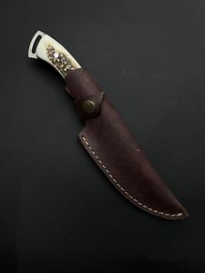 Couteau de chasse tactique à lame fixe en acier inoxydable 4034 avec manche en bois de cerf fait main - Product Image 5