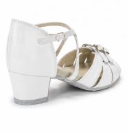 Chaussures de danse de salon/latine à talon avec boucle diamantée, tige synthétique, semelle extérieure en cuir véritable pour filles, nouvelle arrivée, faible MOQ, OEM, ODM, DDP - Product Image 6