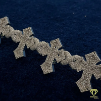 Pulsera de Cadena Cruzada Premium con Incrustaciones Brillantes de Diamantes y Estilo de Joyería de Alta Gama