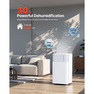 Deumidificatore Intelligente da 30 Pinte per Casa, Seminterrato, Uso Commerciale e Industriale, Bassa Rumorosità, Tubo di Scarico, Refrigerante R410A, Compressore Rotativo - Product Image 2