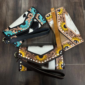 Nouvelle pochette en cuir de vachette western à motifs, sac à main pour femme, sac à main de soirée, mini pochette tendance, pochette de créateur - Product Image 4