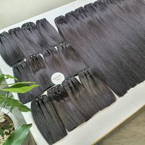 Marque privée Super Double Drawn Vietnamien Remy Trame Extensions de Cheveux Os Droite HD Dentelle Bundles Noir Vierge Cheveux pour les Femmes - Product Image 2