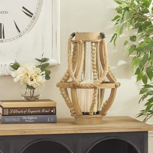 Wholesale Supply Beige Reclaimed Wood Beaded <b>Lantern</b> <b>Candle</b> Holder for Home and Hotel Decoration Fancy <b>Candle</b> Holder - Product Image 5