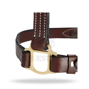 Luxury Leather Horse Halter Premium Brass Hardware Adjustable Equestrian Headcollar - Product Image 3