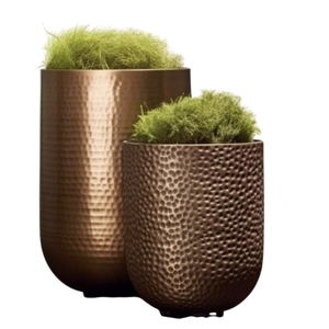 Vase à plantes en métal plaqué or pour plantes vertes d'intérieur, design minimaliste, décoration de la maison, jardinières décoratives - Product Image 6