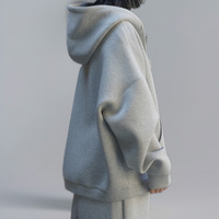 Ensemble de survêtements unisexes personnalisés de haute qualité, légers, respirants, à capuche unie, avec fermeture éclair, pour hommes