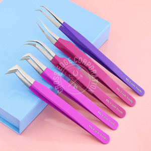 Pinzas profesionales para pestañas, juego de pinzas de aislamiento de Color rosa de acero inoxidable, grado de volumen, bota, herramientas de belleza, pinzas para pestañas - Product Image 1
