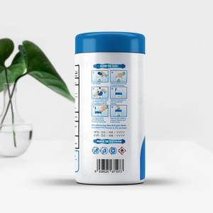 กระป๋องอ่อนโยนสำหรับใช้ในสำนักงานที่ปราศจากแอลกอฮอล์ผ้าเช็ดทำความสะอาดฆ่าเชื้อ99.9% มีตราสินค้าปราศจากไวรัสและต้านเชื้อแบคทีเรีย - Product Image 6