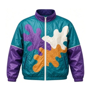 Chaquetas Cortavientos Retro con Rayas Diagonales, Duraderas, Resistentes al Viento, con Cuello Alto, Cálidas, de Corte Holgado y Alta Calidad - Product Image 5