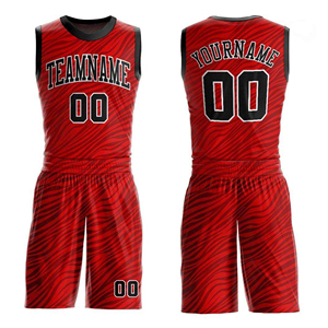 High-quality Custom Design Black and <b>Red</b> Basketball Jersey Men Kids Blank Basketball Uniforms Reversible Basketball Jersey - Product Image 1