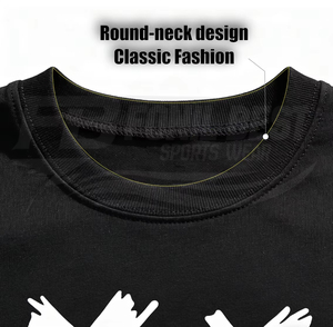 Fashionable Men's Casual Classic Two-Piece Sets <b>T</b>-<b>Shirt</b> Shorts <b>Quirky</b> Solid Print 100% Cotton Knitted Black White Contrast - Product Image 6