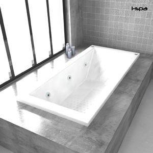 Baignoire rectangulaire moderne en acrylique avec massage à air et à remous, type encastrable, 1,6 m, avec éclairage coloré pour hôtel, villa et spa - Product Image 2