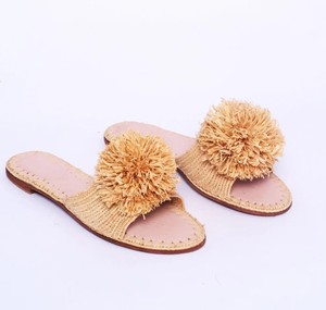 รองเท้าสานราฟเฟียทำมือ: รองเท้าสไลด์พื้นหนังสไตล์โบฮีเมียน - Product Image 2