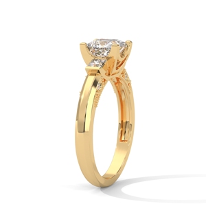 Bague en diamant de laboratoire taille princesse certifiée IGI, solitaire, pour fiançailles et mariage, pour femme - Product Image 2