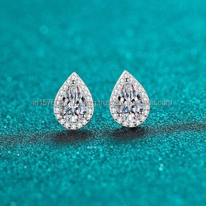 Pendientes de Moissanita en Forma de Pera, con Aspecto de Diamante, Joyería Fina - Product Image 2