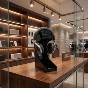 Soporte de exhibición acrílico para auriculares inalámbricos Bluetooth con logotipo personalizado desmontable y tamaño personalizado - Product Image 4