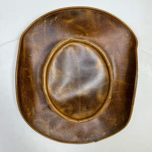 Sombrero de Vaquero de Cuero Genuino Desgastado de Alta Calidad, Estilo Western Outback, Forma de Sombrero de Bush, Ala Ancha Moldeable, Protección Solar Duradera - Product Image 6
