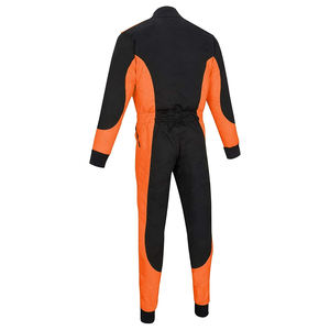 Combinaison de karting respirante et coupe-vent, grande taille, couleur noir-orange, fermeture éclair, légère, polyester/nylon, personnalisable, unisexe - Product Image 2