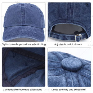 Gorras de Béisbol de Algodón Twill Vintage de Alta Calidad al por Mayor, con Logotipo Bordado Personalizado, Lavado Ácido, Estilo Desgastado, JFB3 - Product Image 3