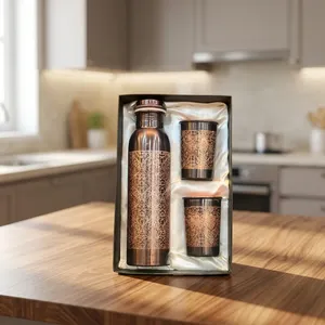 Botella de Agua 100% Original de Cobre Puro, Ecológica, Apta para Lavavajillas, Diseño Moderno, para Bebidas en la Cocina, Puede Hervir Agua - Product Image 6