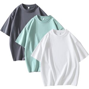 เสื้อยืดแขนสั้นทรงโอเวอร์ไซส์ ผ้าคอตตอนหนา 300 กรัม เสื้อยืดสต็อกพร้อมส่งสำหรับฤดูร้อน คุณภาพสูง สไตล์วินเทจสำหรับผู้ชาย - Product Image 5
