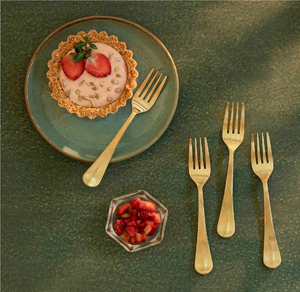 Juego de cubiertos de latón pulido espejo de alta calidad: tenedor, cuchara y cuchillo. El tenedor de latón más vendido. - Product Image 1