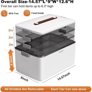 Caja Organizadora de Medicamentos Portátil de 4 Niveles, con Asa, Vacía, para Primeros Auxilios, Multiusos, para Suministros Médicos - Product Image 3