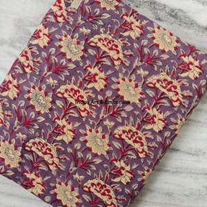 Tela de Algodón Cambray Estampada a Bloques 60x60, Tela de Algodón con Estampado Tradicional Jaipuri - Product Image 6