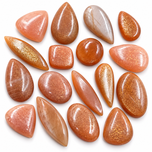 Venta al por mayor de piedras sueltas de piedra del sol naranja natural en lotes a granel, con efecto óptico ligero, en cortes mixtos: cojín, marquesa y ovalado, para joyería. - Product Image 1