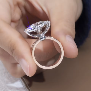 White Gold Diamond <b>Cross</b> <b>Ring</b> Round Brilliant Cut Religious Style Unisex G Color Natural Diamonds - Product Image 2