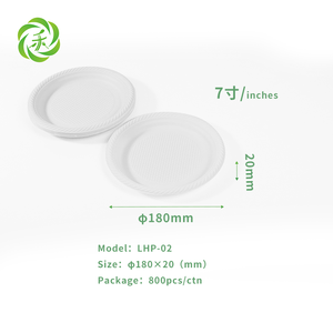 Assiettes jetables rondes classiques de 7 pouces, sans BPA, <span class=keywords><strong>écologique</strong></span>s, en amidon de maïs, biodégradables, compatibles micro-ondes et congélateur - Product Image 2