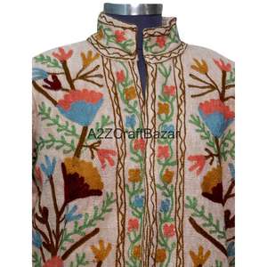 Chaqueta Bomber de Invierno para Mujer, Tejida a Mano con Bordado Suzani, Volantes, Estampado Floral, Transpirable, Ecológica, 100% Algodón - Product Image 3
