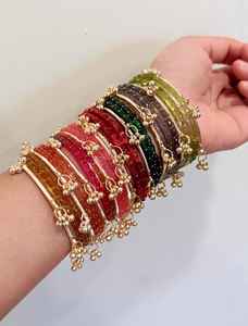 New Arrival Professional Handcrafted Silver Plated Pearl Kashmiri Ghungaro <b>Bangles</b> Churiyan <b>Sets</b> Trendy Indian Wedding - Product Image 4